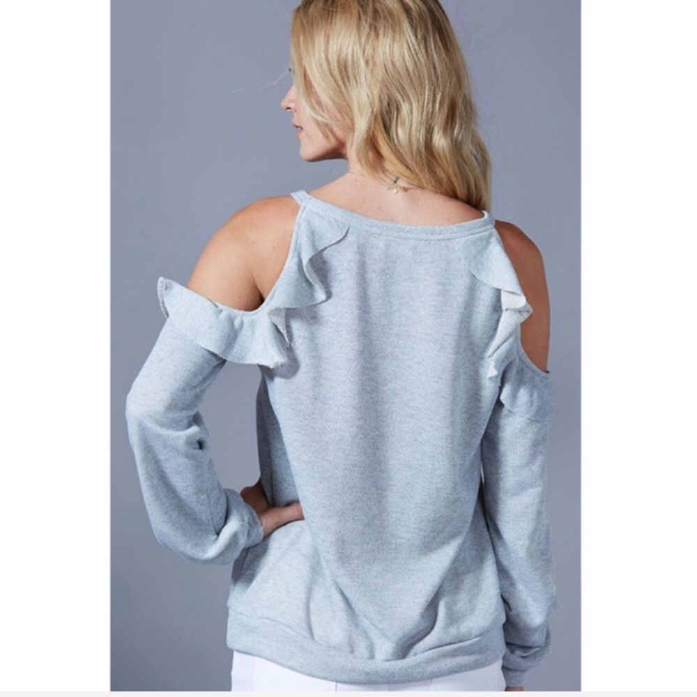 Cold Shoulder Sweatshirt made in USA - Picture 6 of 9